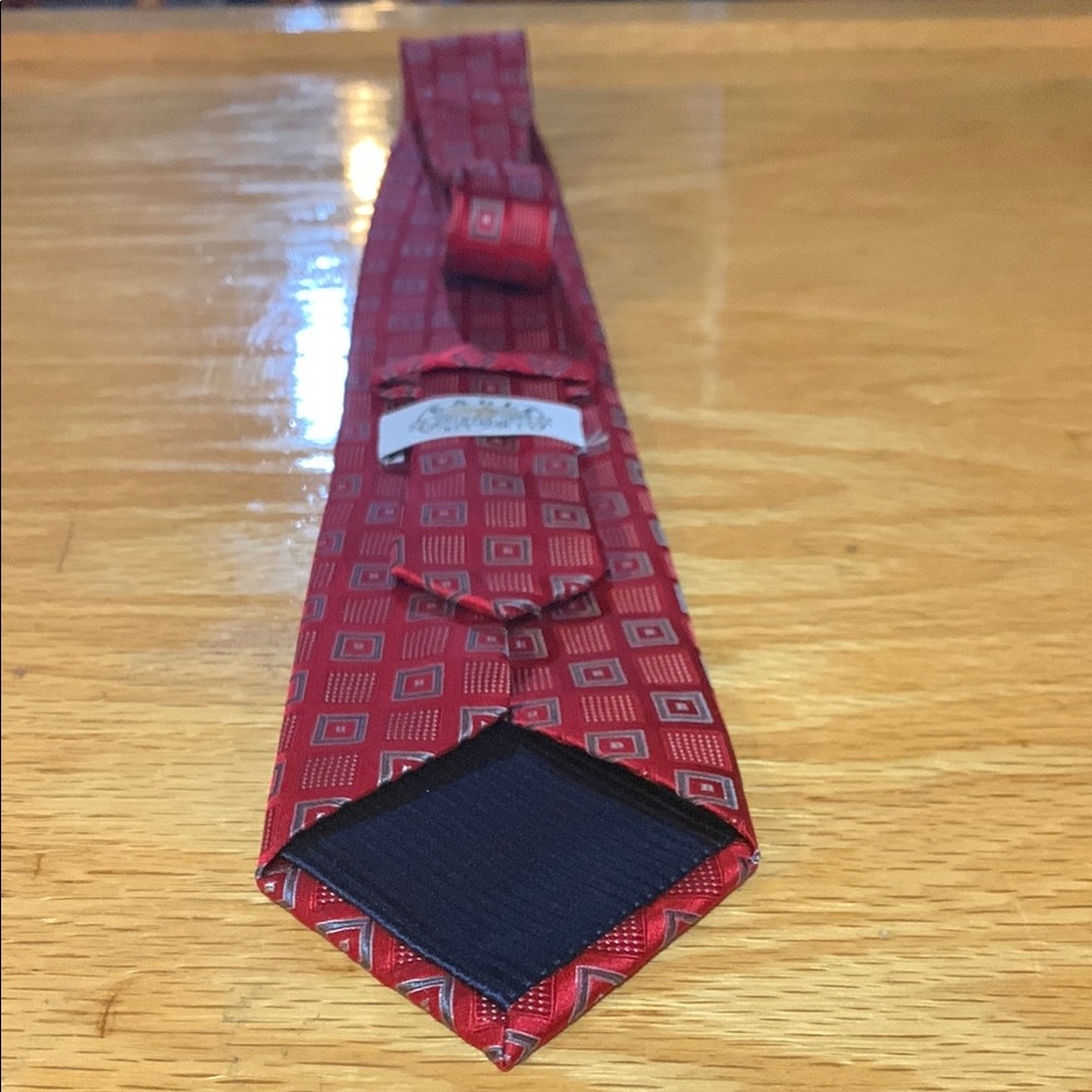 Red and Black Plaid Silk Tie